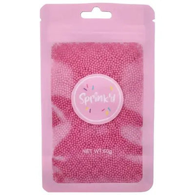 Sprink'd | Sugar Balls | Bright Pink | 2mm | 60g - Cupcake Sweeties