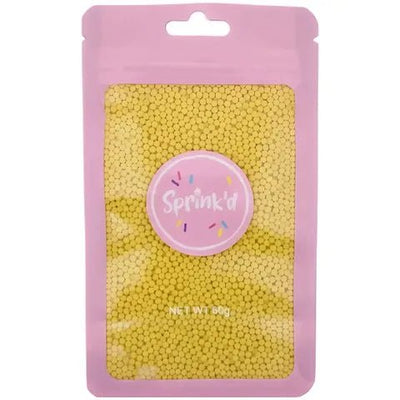 Sprink'd | Sugar Balls | Yellow | 2mm | 60g - Cupcake Sweeties