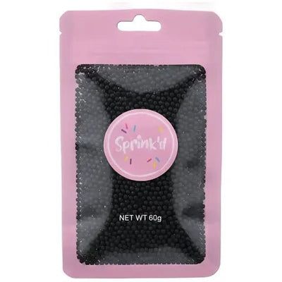 Sprinkle Medley | Black 2mm sugar balls| 60g | Sprink'd - Cupcake Sweeties