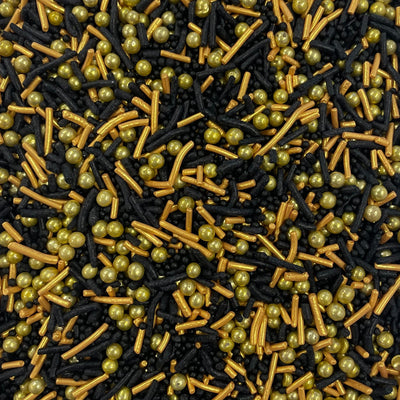 Sprinkle Medley - Great Gatsby (Black & Gold) - 100gm - Cupcake Sweeties