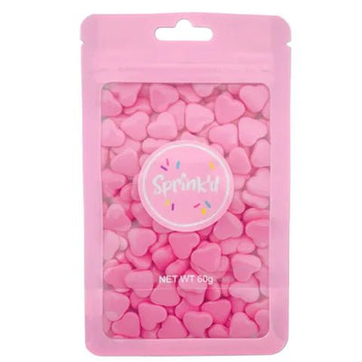 Sprinkle Medley | Pink Hearts | 12mm | 60g - Cupcake Sweeties
