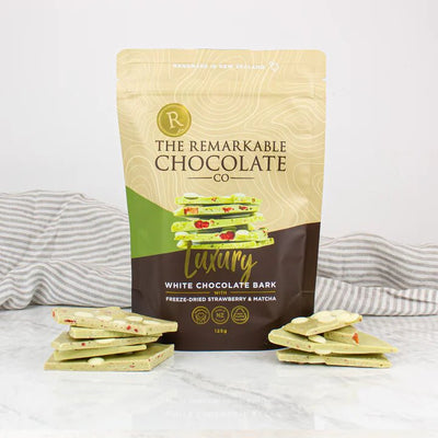 Strawberry Matcha | Luxury Bark | 125g | Remarkable Chocolate - Cupcake Sweeties