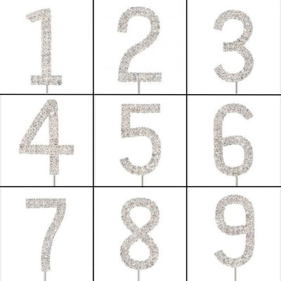 Topper 4.5cm Diamante Silver Numbers - Cupcake Sweeties