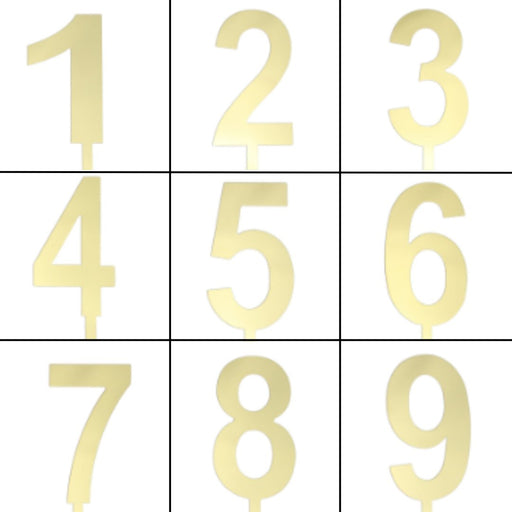 Topper Small Gold Mirror Numbers by Go Bake - Cupcake Sweeties