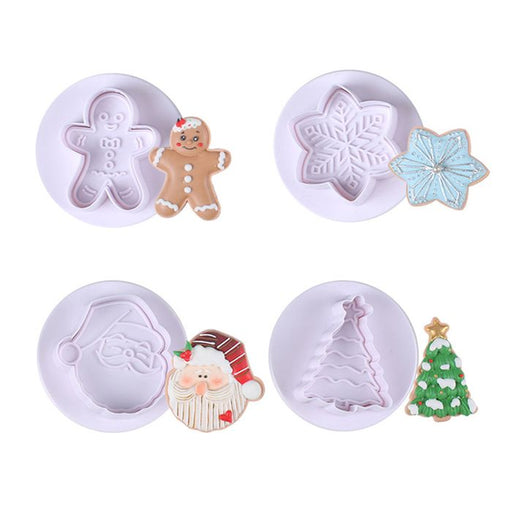 White Plunger Cutters - Christmas (set of 4) - Cupcake Sweeties