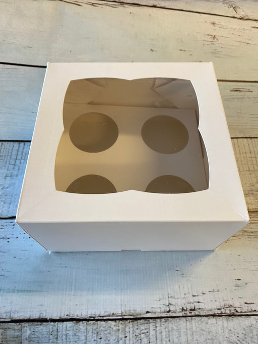 7 inch Cupcake Box with Window and Insert (4 cupcake holder) - Cupcake Sweeties