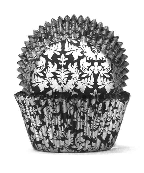 700 Baking Cups - High Tea Silver/Black (pack of 100) - Cupcake Sweeties