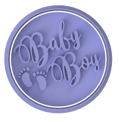 Baby Boy with Feet Cookie Stamp Embosser - (75mm) - Cupcake Sweeties