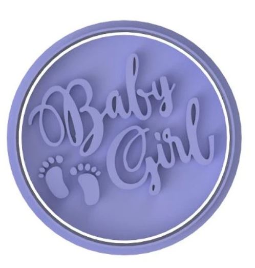 Baby Girl with Feet Cookie Stamp Embosser - (75mm) - Cupcake Sweeties
