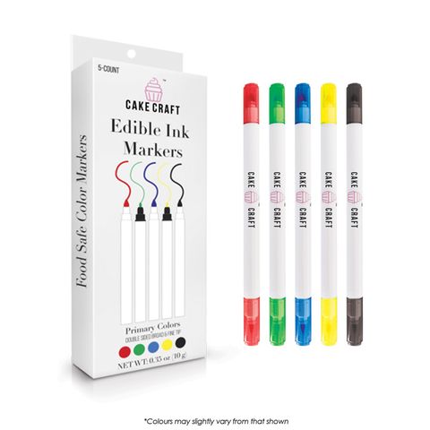 Cake Craft Edible ink markers Primary COLOURS | 5 PACK - Cupcake Sweeties