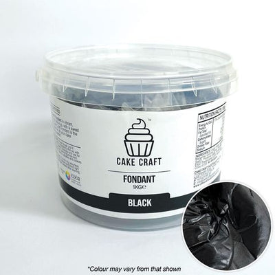 Cake Craft Fondant Black 1kg - Cupcake Sweeties