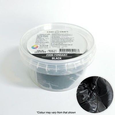Cake Craft Fondant Black - 200gm - Cupcake Sweeties