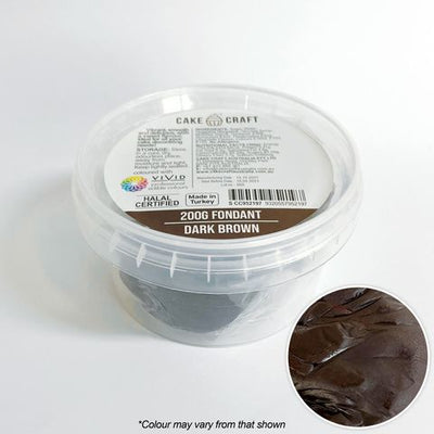 Cake Craft Fondant Dark Brown - 200gm - Cupcake Sweeties
