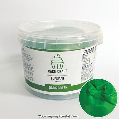 Cake Craft Fondant Dark Green - 1kg - Cupcake Sweeties