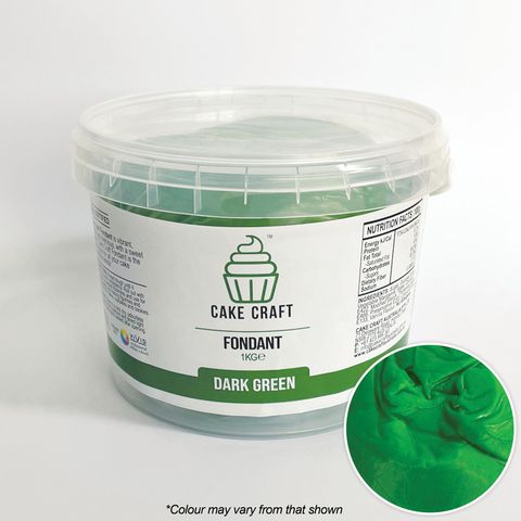 Cake Craft Fondant Dark Green - 1kg - Cupcake Sweeties