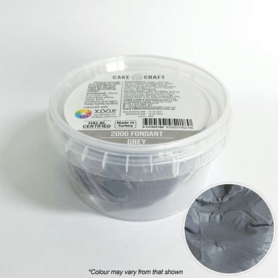 Cake Craft Fondant Grey - 200gm - Cupcake Sweeties