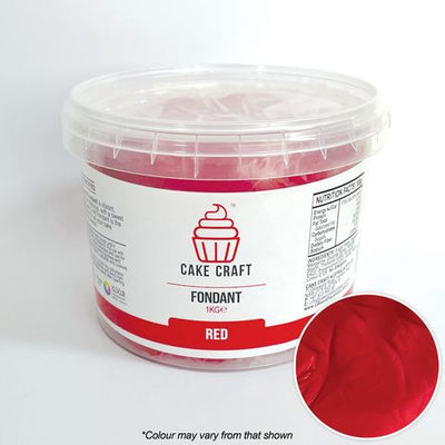 Cake Craft Fondant Red - 1kg - Cupcake Sweeties