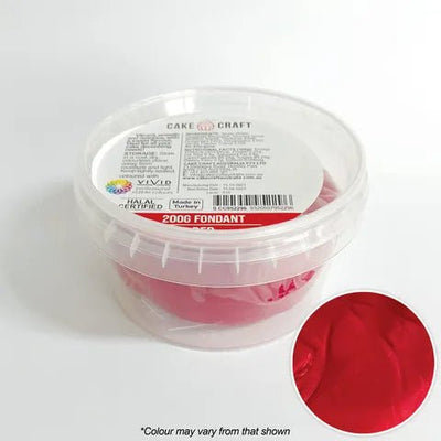 Cake Craft Fondant Red - 200gm - Cupcake Sweeties