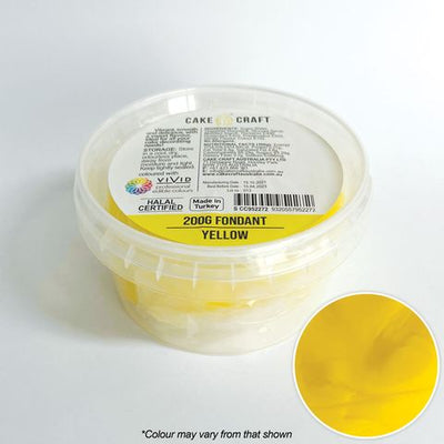 Cake Craft Fondant Yellow - 200gm - Cupcake Sweeties