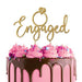 Cake Topper - Engaged (Gold Plated) - Cupcake Sweeties