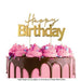 Cake Topper - Gold Happy Birthday Style #1 - Cupcake Sweeties