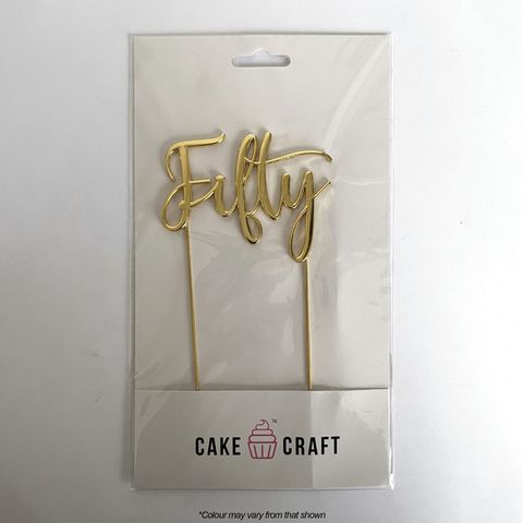 Cake Topper - Gold Metal Cake Topper 50 (fifty) - Cupcake Sweeties