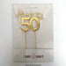 Cake Topper - Gold Metal Cake Topper Happy 50th (fifty) - Cupcake Sweeties