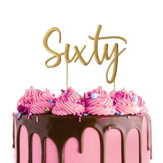 Cake Topper - Gold Sixty (60) - Cupcake Sweeties