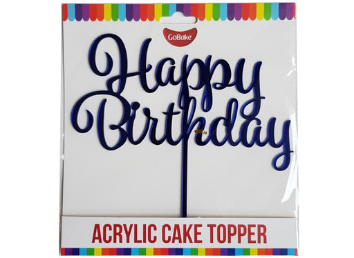 Cake Topper - Happy Birthday (Blue) - Cupcake Sweeties