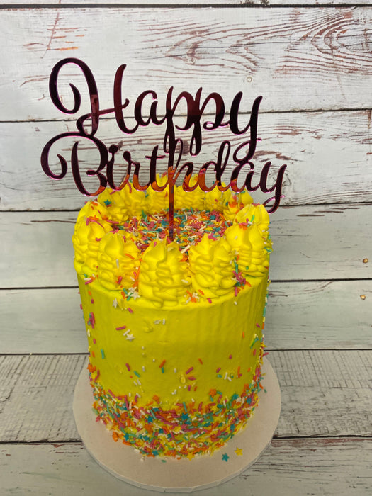 Cake Topper - Happy Birthday (Pink) - Cupcake Sweeties