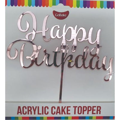Cake Topper - Happy Birthday (Rose Gold) - Cupcake Sweeties