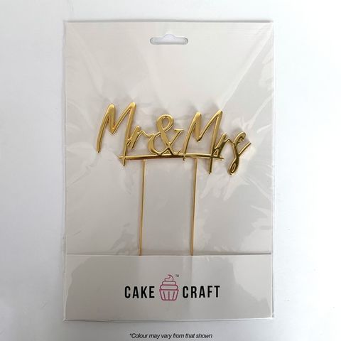 Cake Topper - 'Mr & Mrs' (Gold Plated) - Cupcake Sweeties