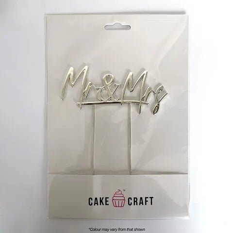 Cake Topper - 'Mr & Mrs' (Silver Plated) - Cupcake Sweeties