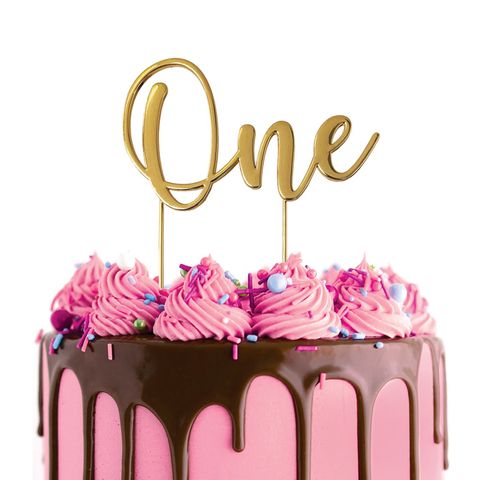 Cake Topper - One (Gold Metal) - Cupcake Sweeties