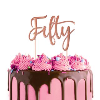Cake Topper - Rose Gold Fifty (50) - Cupcake Sweeties