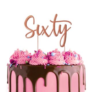 Cake Topper - Rose Gold Sixty (60) - Cupcake Sweeties