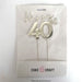 Cake Topper - Silver Happy 40th - Cupcake Sweeties