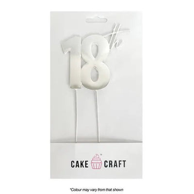 Cake Topper - Silver Metal Cake Topper 18th - Cupcake Sweeties