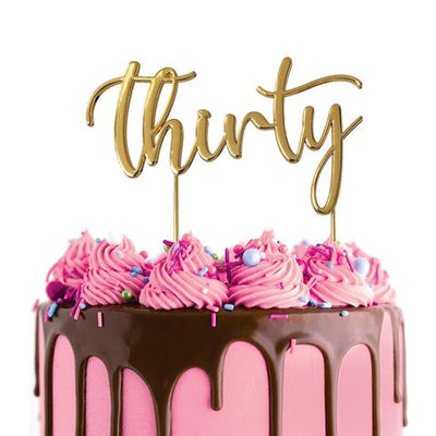 Cake Topper - Thirty (Gold) - Cupcake Sweeties