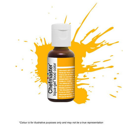 Chefmaster Liqua-Gel - Golden Yellow - 20gm - Cupcake Sweeties