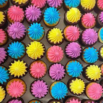 Coloured Icing Mini Cupcakes - Cupcake Sweeties
