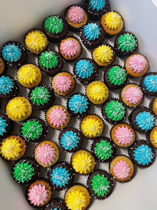 Coloured Icing Mini Cupcakes - Cupcake Sweeties