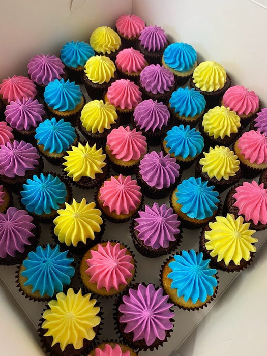Coloured Icing Mini Cupcakes - Cupcake Sweeties