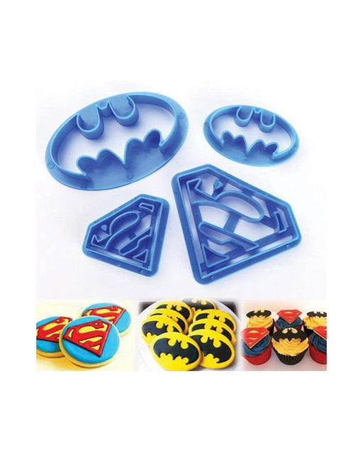 Cookie Cutters - Batman and Superman Superhero (Set of 4) - Cupcake Sweeties