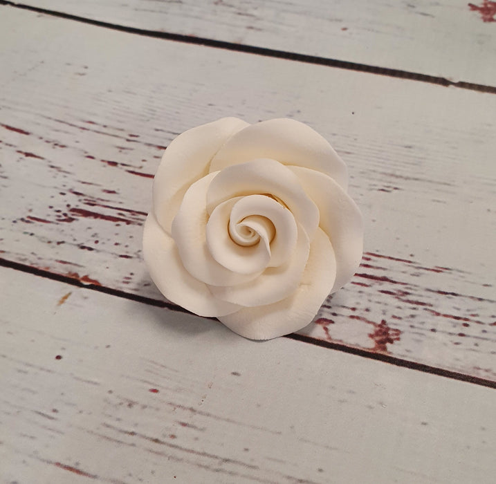 Edible Decorations - White Rose (Large - 6cm) (PICK UP ONLY) - Cupcake Sweeties