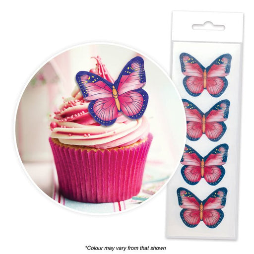 Edible Wafer Toppers - Butterflies Pink and Purple (pack of 16) - Cupcake Sweeties