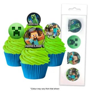 Edible Wafer Toppers - Minecraft (pack of 16) - Cupcake Sweeties