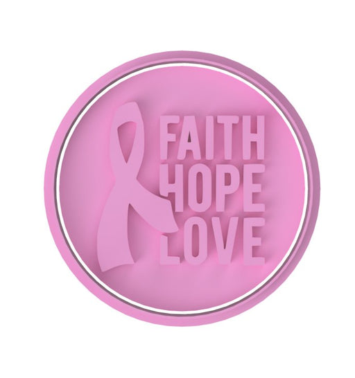 Faith Love Hope Cookie Stamp - By Chickadee (75mm) - Cupcake Sweeties