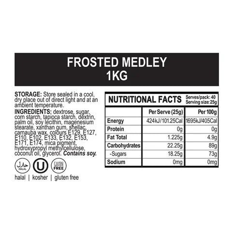 Frosted Sprinkle Medley - 100gm - Cupcake Sweeties