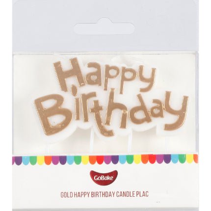 GoBake Candle - Happy Birthday - Gold - Cupcake Sweeties